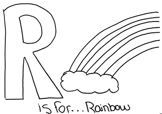 Letter R coloring page